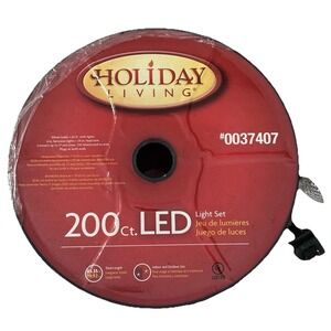 Christmas Lights 200 Count String 63 ft Holiday Living WHITE LED Plugs Both Ends